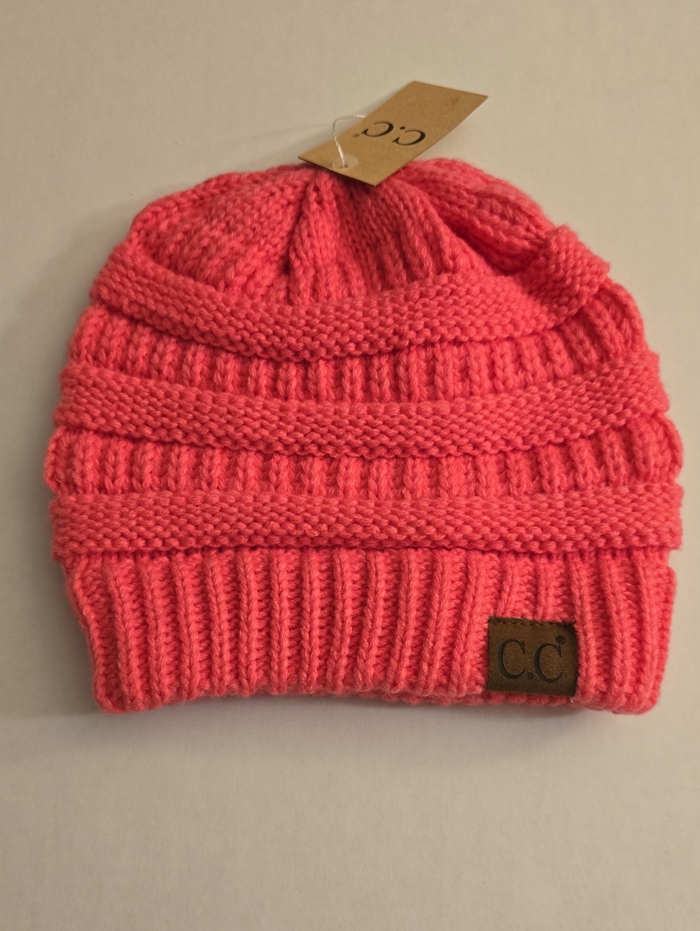 C.C Women's Coral Knit Ribbed Beanie